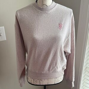 Victoria's Secret Soft taupe/Pink Crew Neck fleece